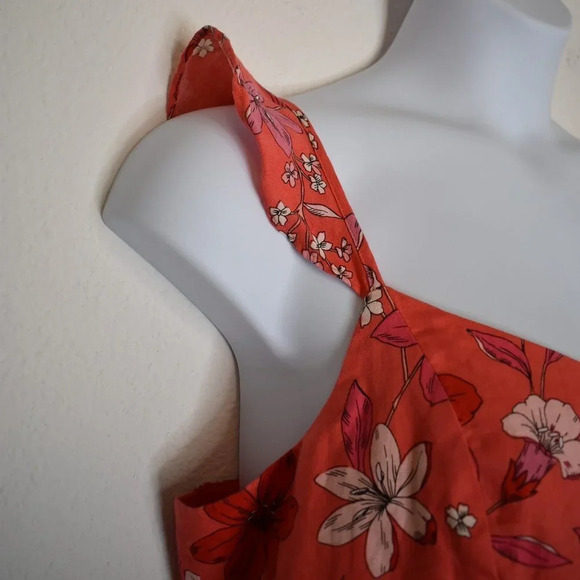 Banana Republic Linen Floral Corset Sz XL Cropped Smocked Back Cottagecore Boho - Picture 6 of 14